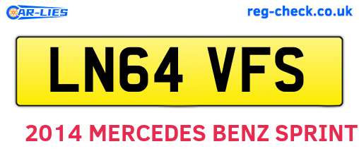 LN64VFS are the vehicle registration plates.