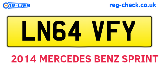 LN64VFY are the vehicle registration plates.