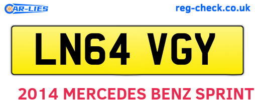 LN64VGY are the vehicle registration plates.