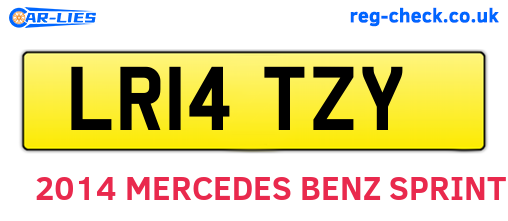 LR14TZY are the vehicle registration plates.