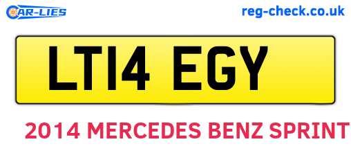 LT14EGY are the vehicle registration plates.