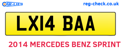 LX14BAA are the vehicle registration plates.