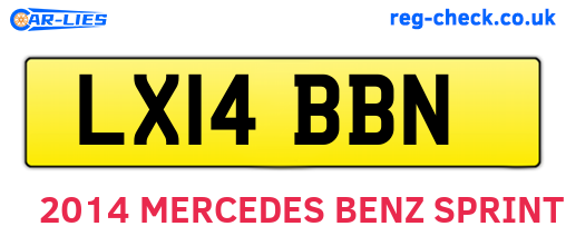 LX14BBN are the vehicle registration plates.