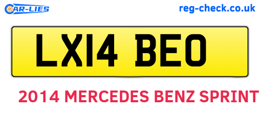 LX14BEO are the vehicle registration plates.