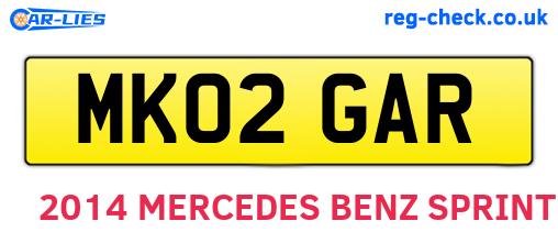 MK02GAR are the vehicle registration plates.
