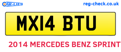 MX14BTU are the vehicle registration plates.