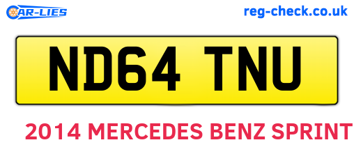 ND64TNU are the vehicle registration plates.