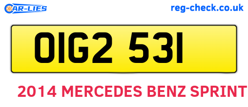 OIG2531 are the vehicle registration plates.