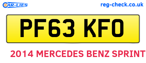 PF63KFO are the vehicle registration plates.