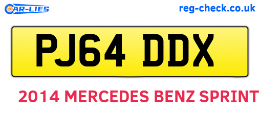 PJ64DDX are the vehicle registration plates.