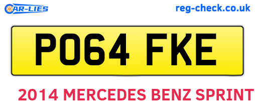 PO64FKE are the vehicle registration plates.