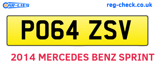 PO64ZSV are the vehicle registration plates.
