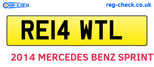 RE14WTL are the vehicle registration plates.