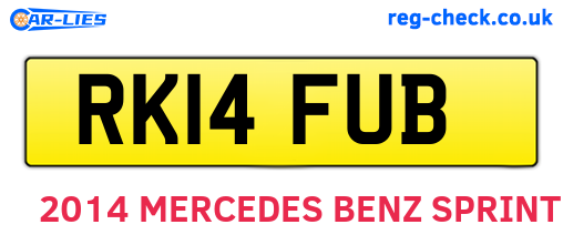 RK14FUB are the vehicle registration plates.