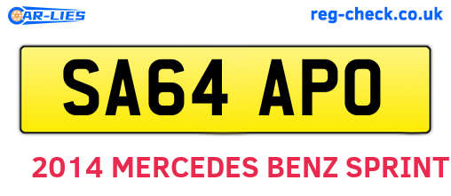 SA64APO are the vehicle registration plates.