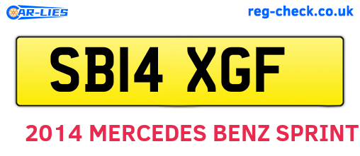 SB14XGF are the vehicle registration plates.