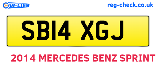 SB14XGJ are the vehicle registration plates.