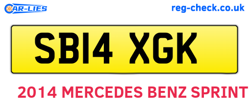 SB14XGK are the vehicle registration plates.