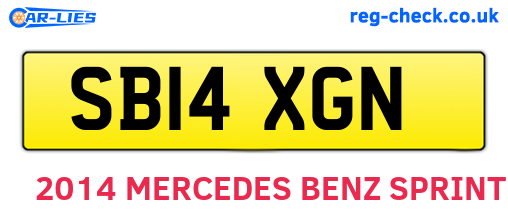 SB14XGN are the vehicle registration plates.