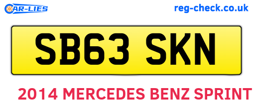 SB63SKN are the vehicle registration plates.