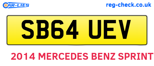 SB64UEV are the vehicle registration plates.