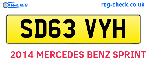SD63VYH are the vehicle registration plates.