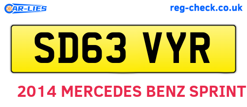 SD63VYR are the vehicle registration plates.