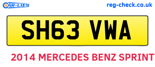 SH63VWA are the vehicle registration plates.