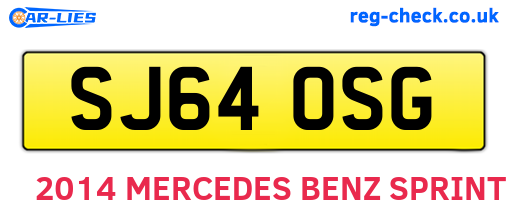 SJ64OSG are the vehicle registration plates.