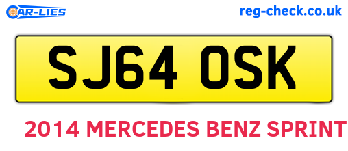 SJ64OSK are the vehicle registration plates.