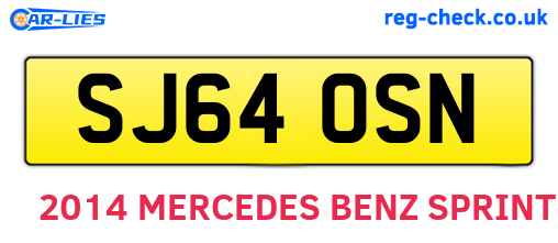 SJ64OSN are the vehicle registration plates.