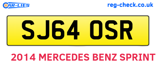SJ64OSR are the vehicle registration plates.