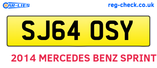 SJ64OSY are the vehicle registration plates.