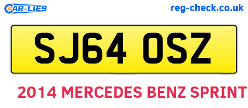 SJ64OSZ are the vehicle registration plates.