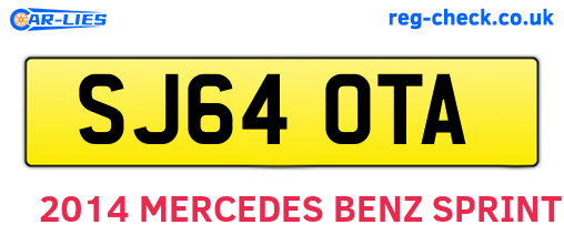 SJ64OTA are the vehicle registration plates.