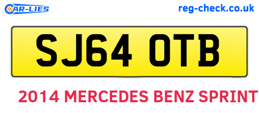 SJ64OTB are the vehicle registration plates.