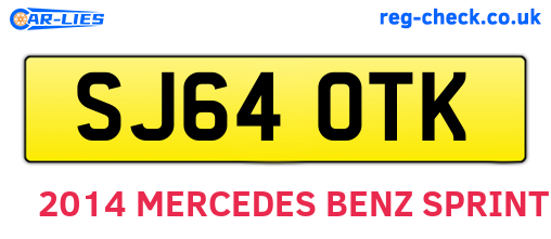 SJ64OTK are the vehicle registration plates.