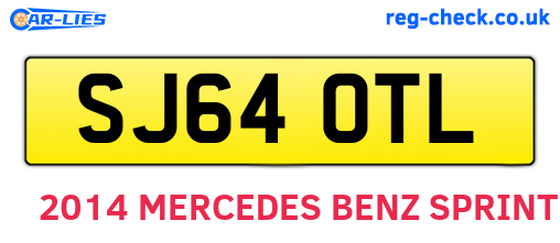 SJ64OTL are the vehicle registration plates.