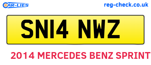 SN14NWZ are the vehicle registration plates.