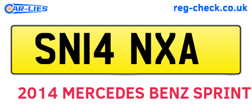 SN14NXA are the vehicle registration plates.