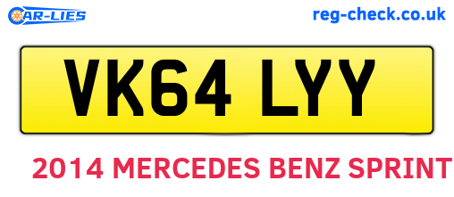VK64LYY are the vehicle registration plates.