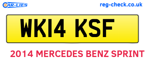 WK14KSF are the vehicle registration plates.