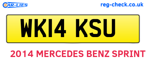 WK14KSU are the vehicle registration plates.