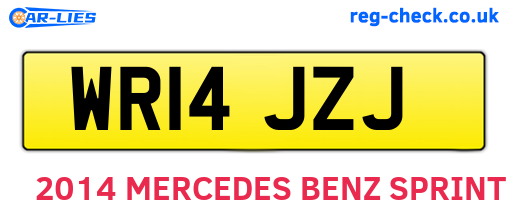 WR14JZJ are the vehicle registration plates.