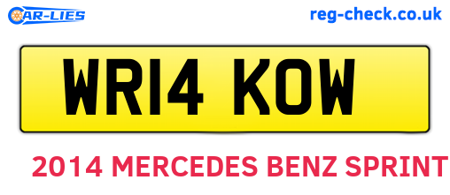 WR14KOW are the vehicle registration plates.