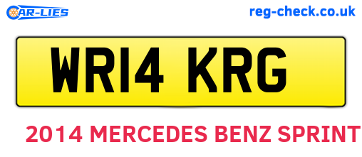 WR14KRG are the vehicle registration plates.