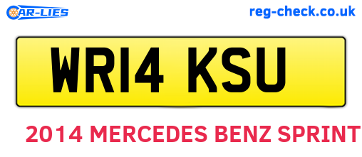 WR14KSU are the vehicle registration plates.