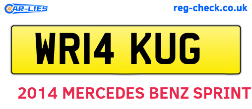 WR14KUG are the vehicle registration plates.