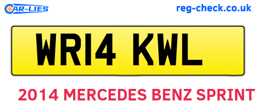 WR14KWL are the vehicle registration plates.
