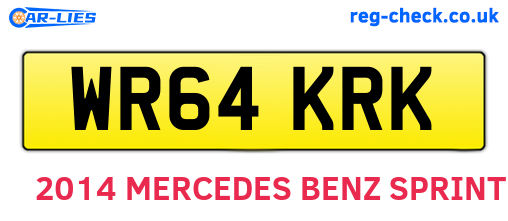 WR64KRK are the vehicle registration plates.
